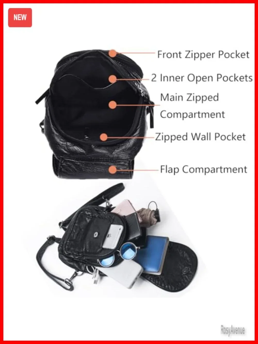 Mini Backpack Purse Women Soft Washed PU Leather Fashion Backpack Ladies